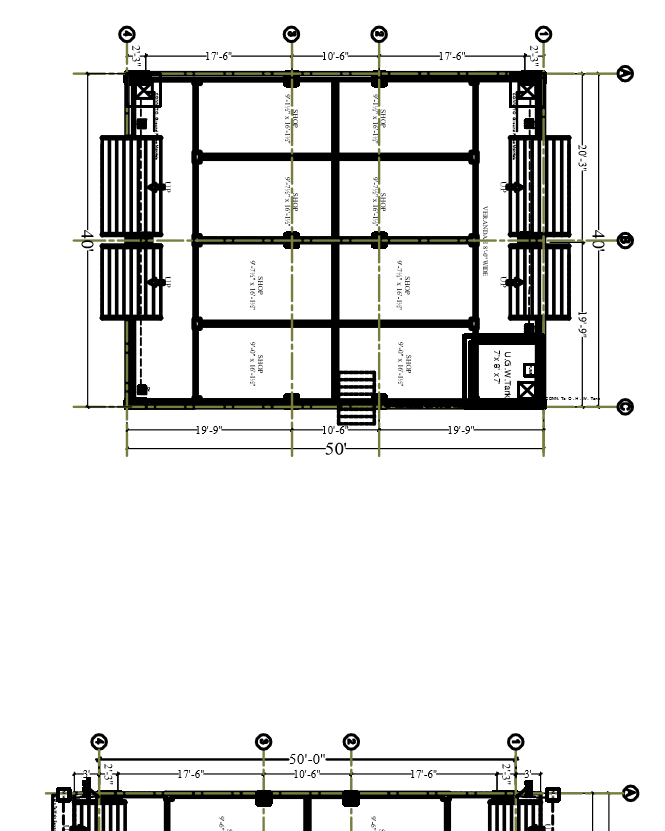Plumbing layout plan drafted in AutoCAD with pipe routing and fixtures